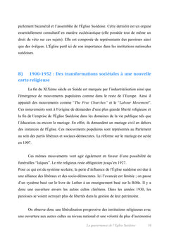 La Gouvernance de l'Eglise Suédoise