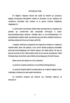 Propriété pharmaco-toxicologique d'Artemisia campestris