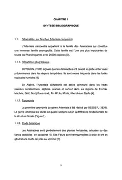 Propriété pharmaco-toxicologique d'Artemisia campestris