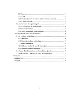 Evaluation du risque cardiometabolique