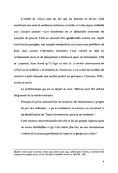 Les émeutes de février 2008 au Cameroun, revisitées