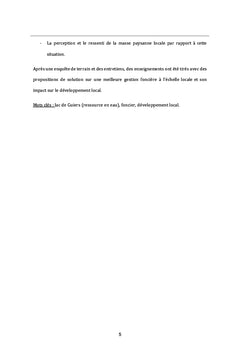 Conflits et gestion d'aménagement du domaine de lac de Guiers