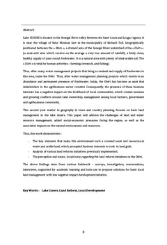 Conflits et gestion d'aménagement du domaine de lac de Guiers