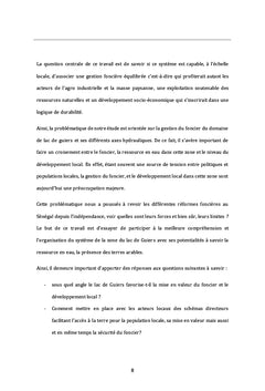 Conflits et gestion d'aménagement du domaine de lac de Guiers