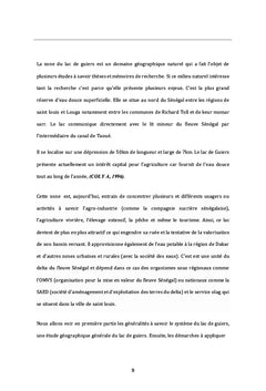 Conflits et gestion d'aménagement du domaine de lac de Guiers