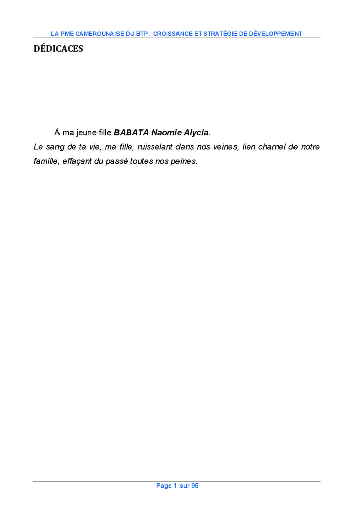 La PME camerounaise du BTP : croissance et strategie de developpement