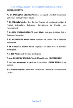 La PME camerounaise du BTP : croissance et strategie de developpement