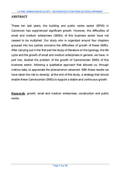 La PME camerounaise du BTP : croissance et strategie de developpement