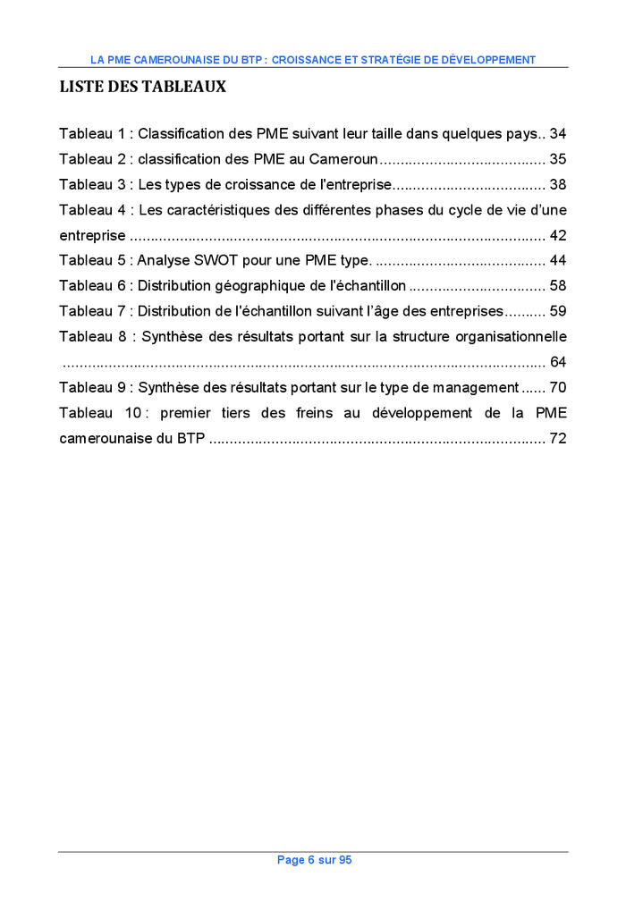 La PME camerounaise du BTP : croissance et strategie de developpement