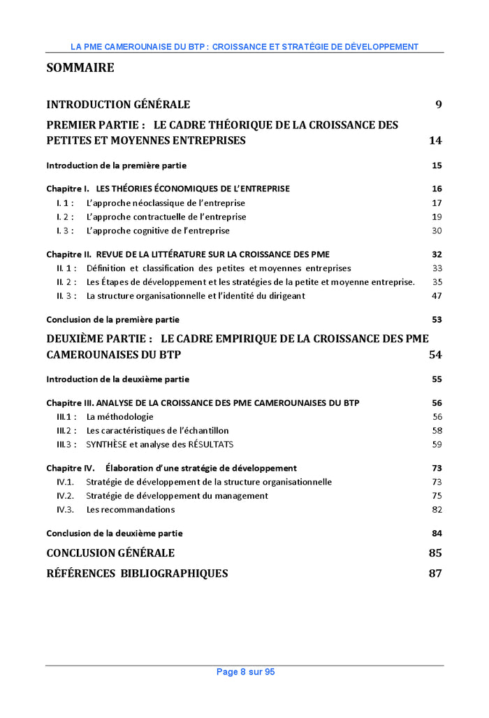 La PME camerounaise du BTP : croissance et strategie de developpement