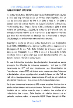 La PME camerounaise du BTP : croissance et strategie de developpement