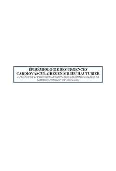 Epidemiologie des urgences cardio-vasculaires en milieu hauturier