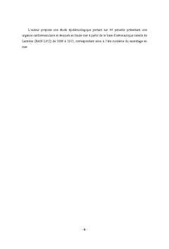 Epidemiologie des urgences cardio-vasculaires en milieu hauturier