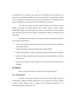 Biologie et écologie des poissons les plus pêchés et vendus à Kindu