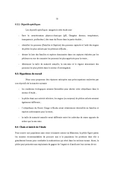 Biologie et écologie des poissons les plus pêchés et vendus à Kindu