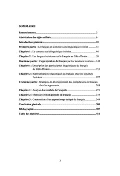 Normes, situations et strategies d'enseignement du français en cote d'Ivoire