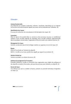 Qualite et Maîtrise des Risques dans l'Innovation