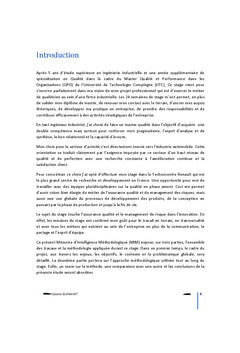 Qualite et Maîtrise des Risques dans l'Innovation