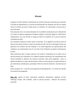 Contribution à l'optimisation de la gestion des flux de trafics