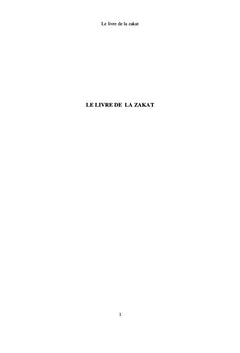 Le Livre de la Zakat