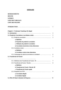 Utilisation de la TFD en Traitement d'Image