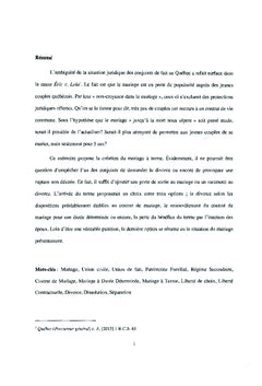 Le mariage à terme