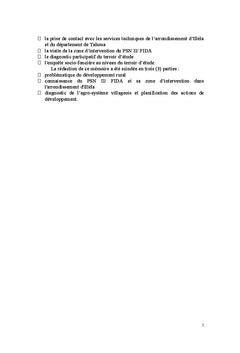 Plan d'amenagement et de developpement de terroir villageois au Niger