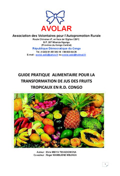 Guide pour la transformation de jus de fruits tropicaux en R.D.Congo