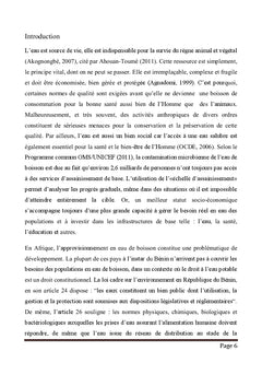 Déterminants socio-économiques de la rareté de l'eau de boisson