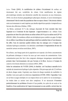 Déterminants socio-économiques de la rareté de l'eau de boisson