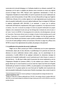 Protection des savoirs medicaux traditionnels dans les pays du Sud