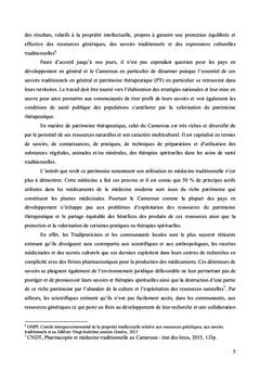 Protection des savoirs medicaux traditionnels dans les pays du Sud