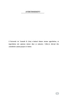 Analyse de l'acces au credit