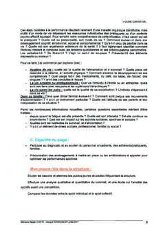 Diagnostics et préconisations à la performance sportive