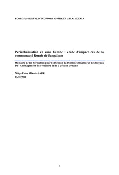 Evaluation de l'impact de la périurbanisation en zone humide