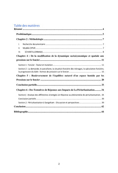 Evaluation de l'impact de la périurbanisation en zone humide