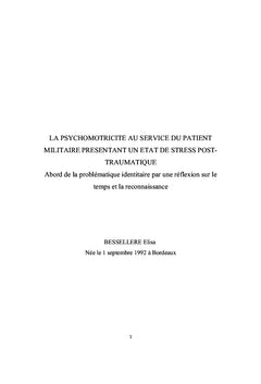 La psychomotricite au service du patient militaire blesse psychique