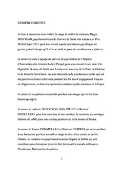 La psychomotricite au service du patient militaire blesse psychique