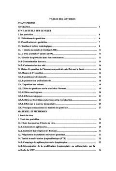 Evaluation des effets metaboliques des pesticides