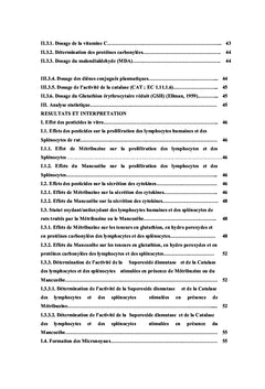 Evaluation des effets metaboliques des pesticides