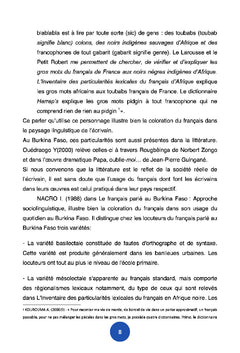 Le français ma houe, mon travail au Burkina Faso