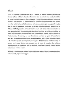 Communication en milieu rural : levier et levain du developpement