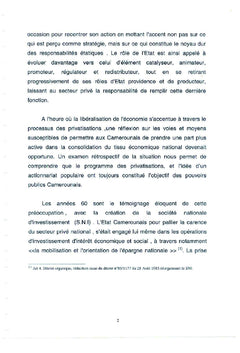 Privatisation et actionnariat populaire au Cameroun