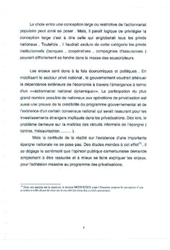 Privatisation et actionnariat populaire au Cameroun