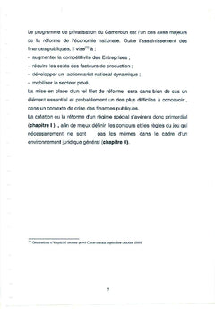 Privatisation et actionnariat populaire au Cameroun