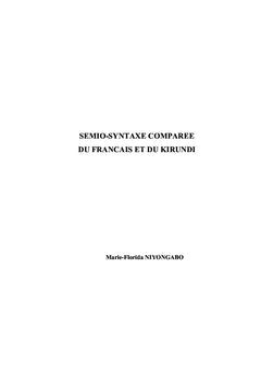 Semio-syntaxe comparee du français et du kirundi