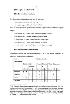 Semio-syntaxe comparee du français et du kirundi
