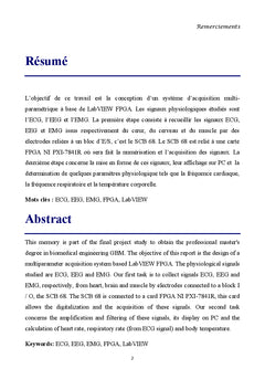 Conception d'un système d'acquisition médical à base de LabVIEW FPGA