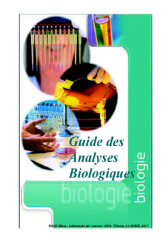 Guide des analyses biologiques