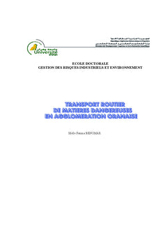 Transport de matiere dangereuses en agglomeration Oranaise